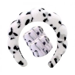 Ecarla Cosmetic Head And Wrist Bands Set White Panther O540bsz