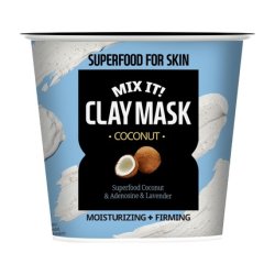 Farmskin Superfood Coconut Moisturising And Firming Mix It Clay Mask 25ml With Hyaluronic Acid And 12g Coconut Powder