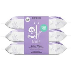 Naif Baby & Kids Aloe Vera Lotion Wipes 3 Packs Of 54 Wet Wipes