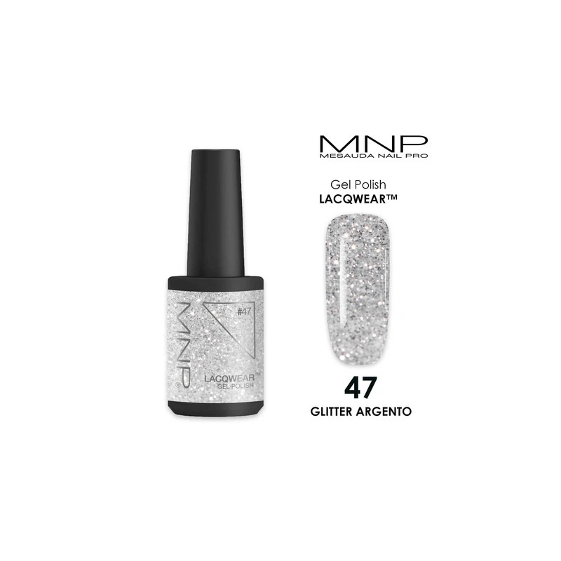 Mesauda Lacqwear Mnp Gel Polish 47 Glitter Silver 10 Ml
