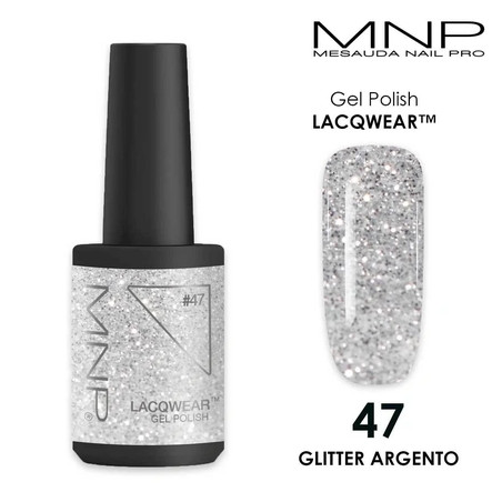 Mesauda Lacqwear Mnp Gel Polish 47 Glitter Silver 10 Ml