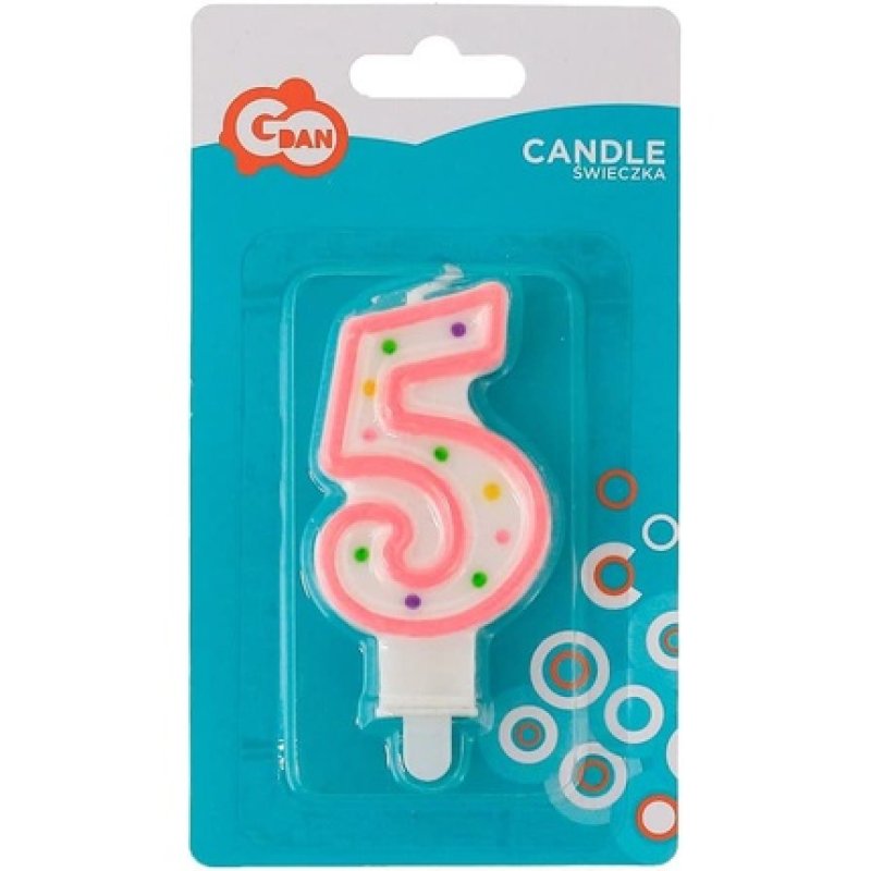 Godan Number Candle with Dots 5