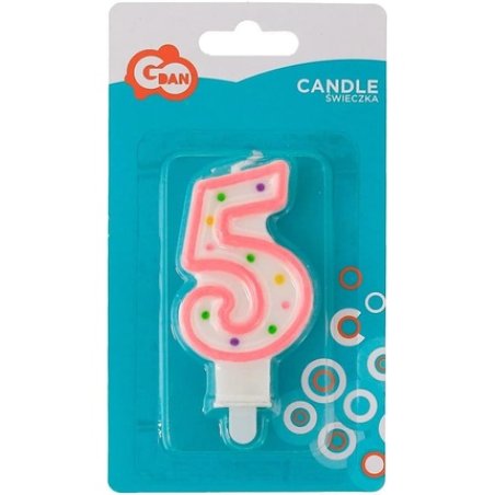 Godan Number Candle with Dots 5