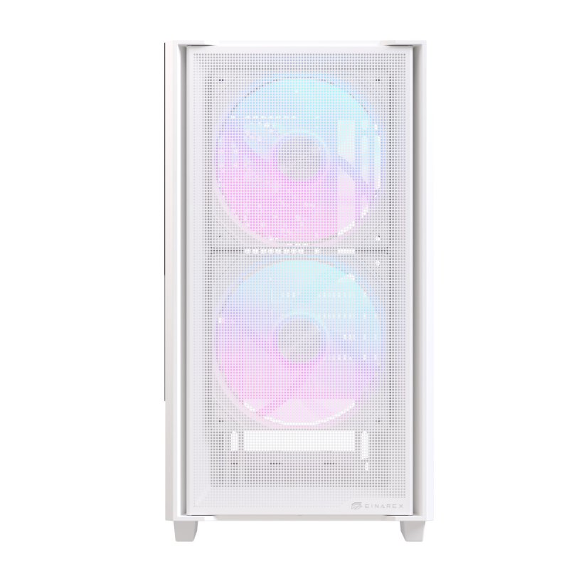 Boitier Micro ATX Einarex PM150 RGB avec panneau vitré (Blanc)