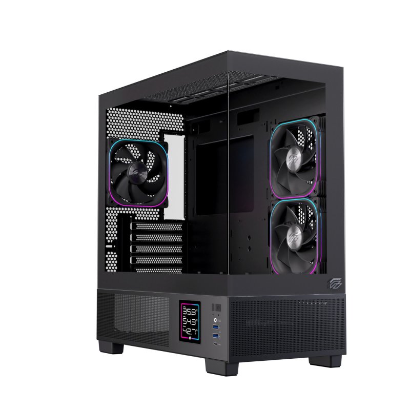 Boitier Micro ATX Einarex SM501D RGB avec panneaux vitrés (Noir)