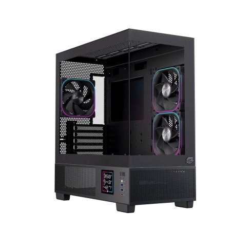 Boitier Micro ATX Einarex SM501D RGB avec panneaux vitrés (Noir)