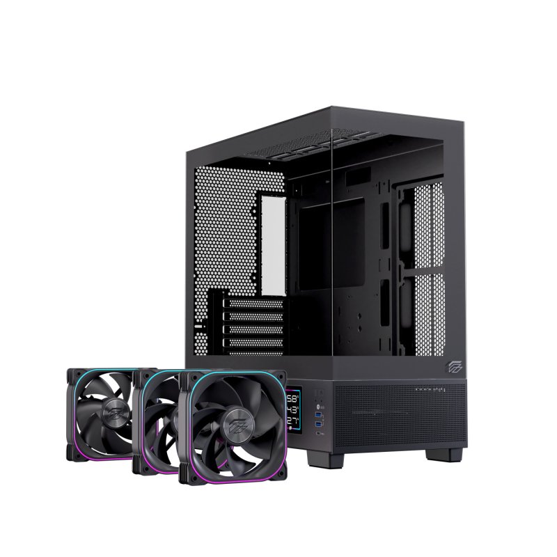 Boitier Micro ATX Einarex SM501D RGB avec panneaux vitrés (Noir)
