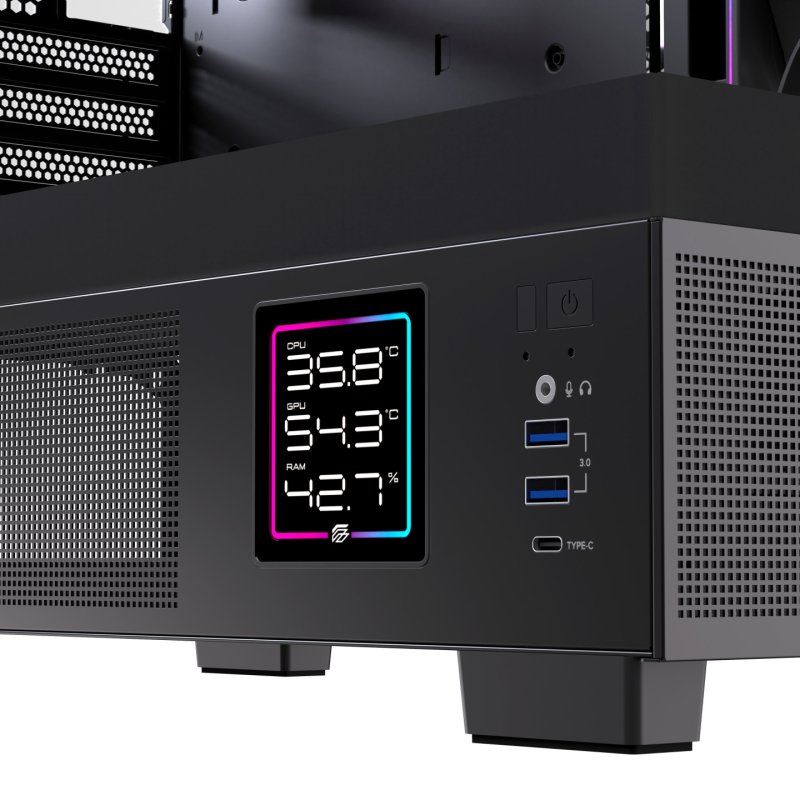 Boitier Micro ATX Einarex SM501D RGB avec panneaux vitrés (Noir)