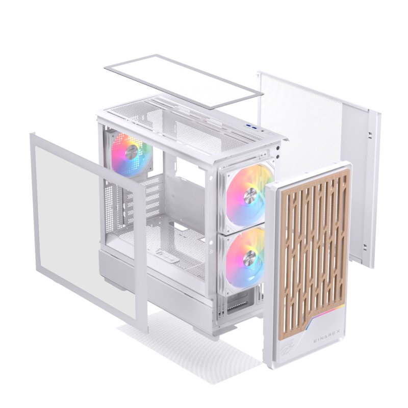 Einarex EXCS-PM-400R-W unité centrale Midi Tower Blanc