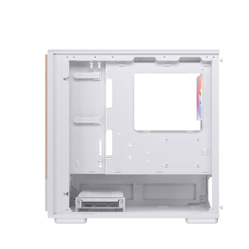 Boitier Micro ATX Einarex PM400 RGB avec panneau vitré (Blanc)