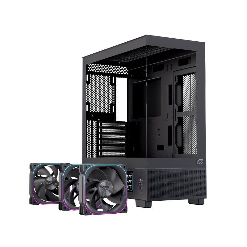Boitier Moyen Tour ATX Einarex S501D RGB avec panneaux vitrés (Noir)