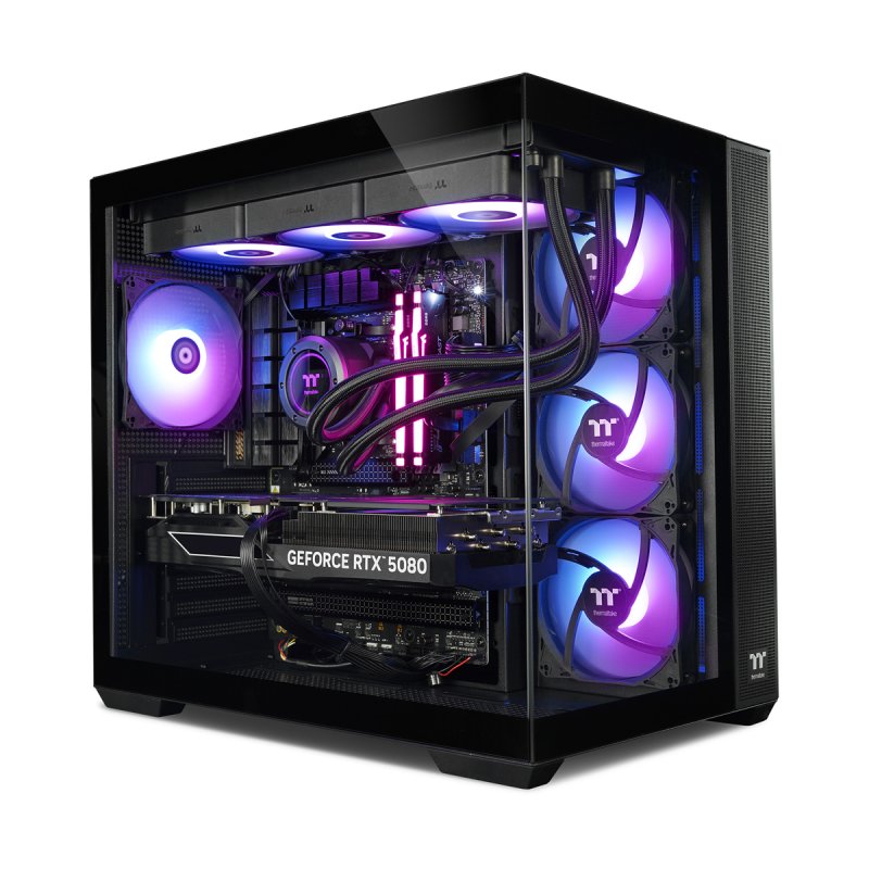 Thermaltake NBB RTX 5080 Black Gaming PC AMD Ryzen 7 9800X3D, 32GB RAM, 2TB SSD, GeForce RTX 5080 (16GB GDDR7), Windows