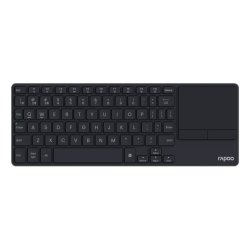 Rapoo E2810M Kabellose Ultraflache Multimedia Tastatur mit Touchpad, QWERTZ, Schwarz