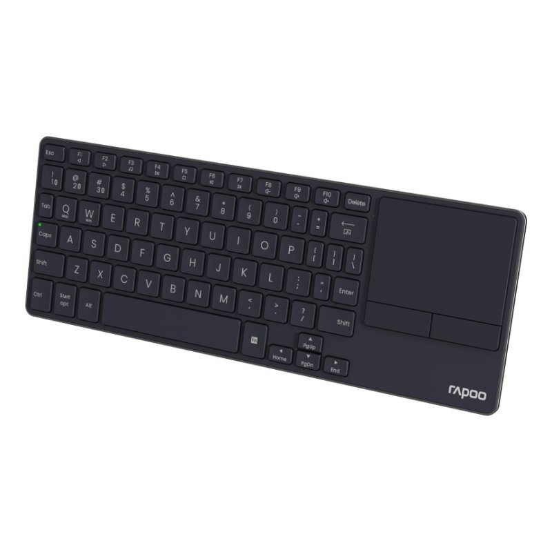 Rapoo E2810M Kabellose Ultraflache Multimedia Tastatur mit Touchpad, QWERTZ, Schwarz