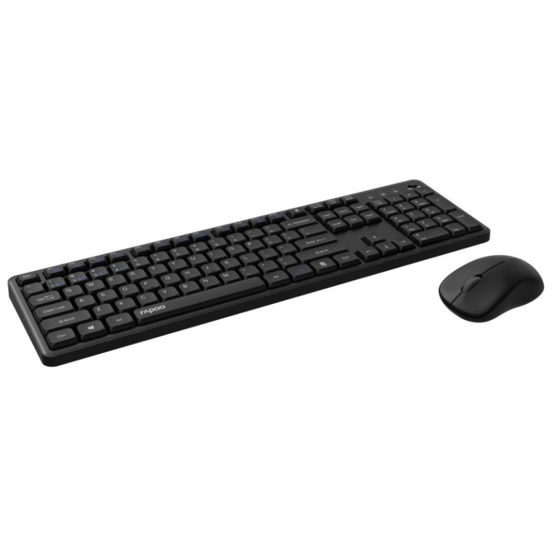 Rapoo 8150M keyboard Mouse included Office RF Wireless Bluetooth QWERTZ German Black