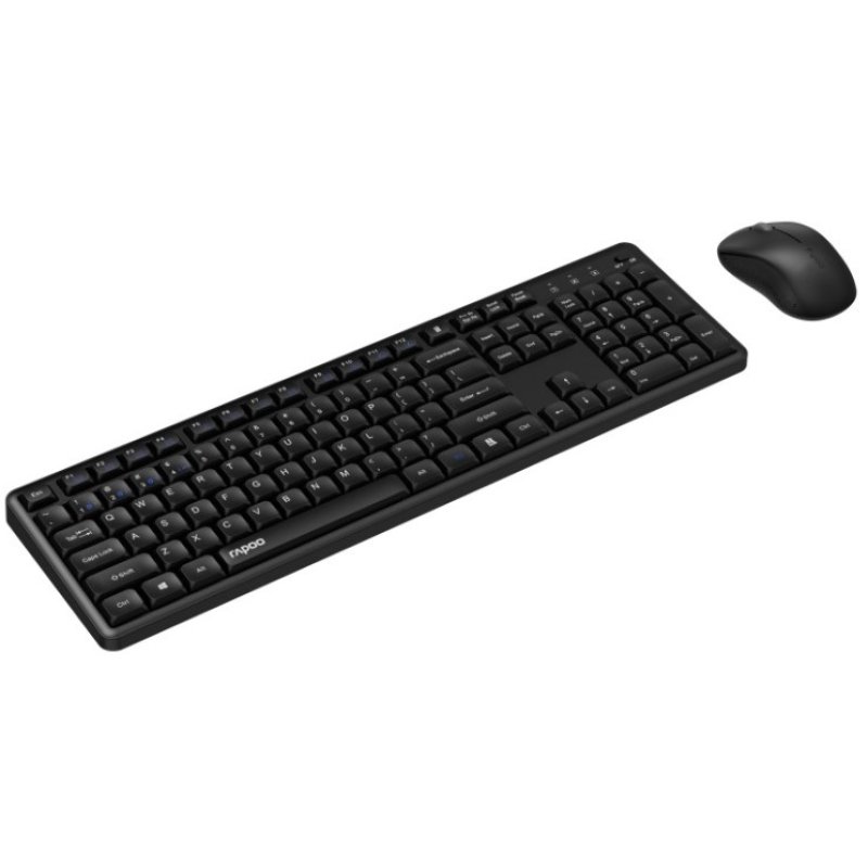 Rapoo 8150M keyboard Mouse included Office RF Wireless Bluetooth QWERTZ German Black