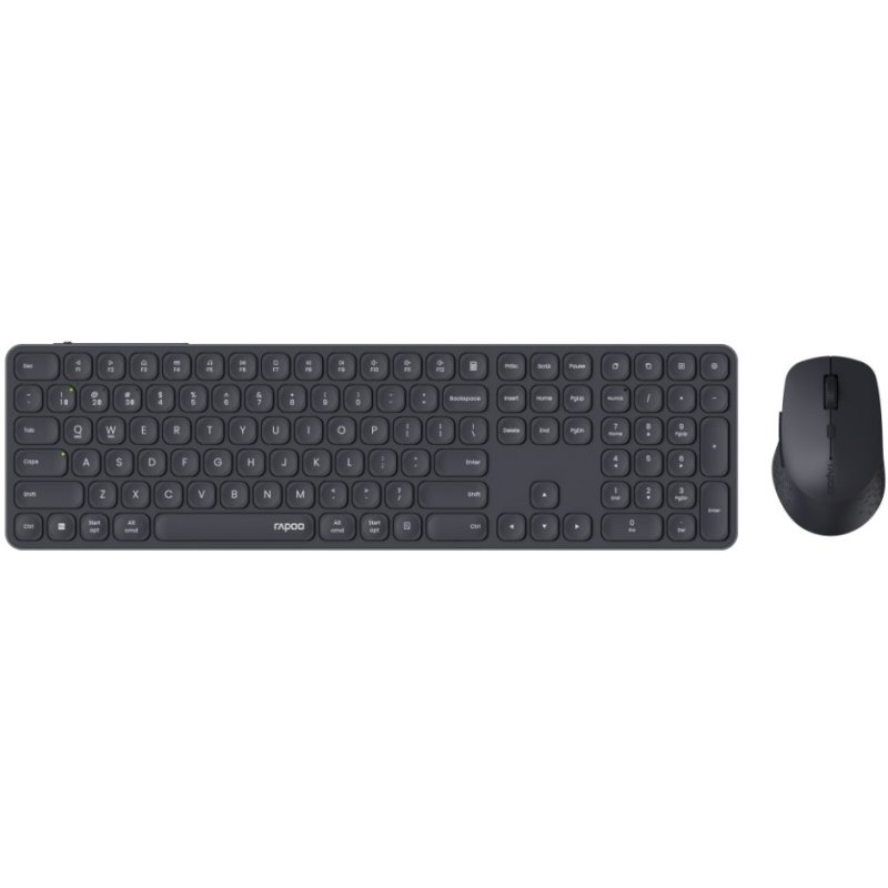 Rapoo 9810M clavier Souris incluse Bureau RF sans fil Bluetooth QWERTZ Allemand Gris foncé