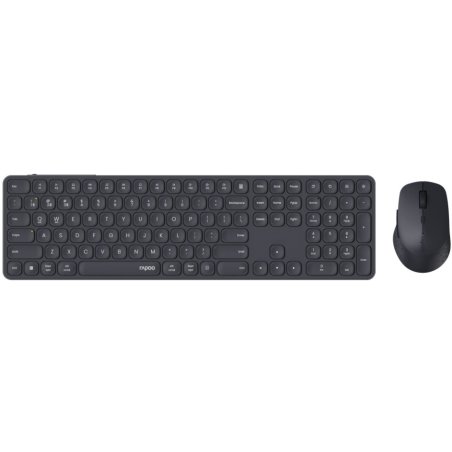 Rapoo 9810M clavier Souris incluse Bureau RF sans fil Bluetooth QWERTZ Allemand Gris foncé