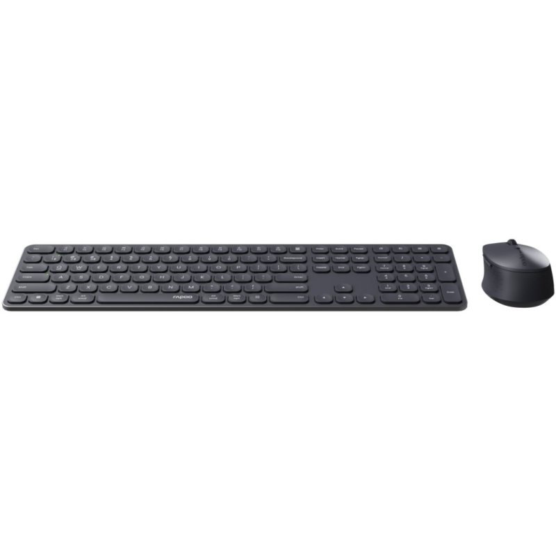 Rapoo 9810M keyboard Mouse included Office RF Wireless Bluetooth QWERTZ German Dark Grey