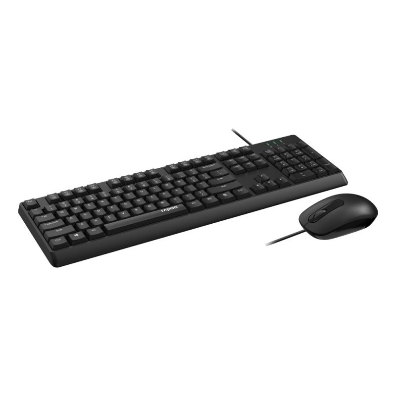Rapoo NX1500 clavier Souris incluse Bureau USB QWERTZ Allemand Noir