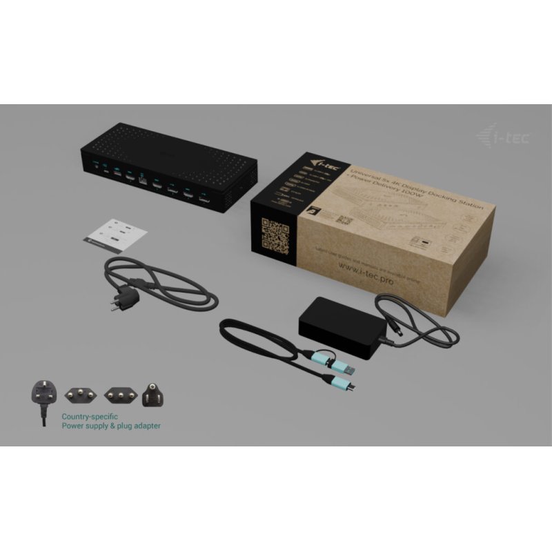 i-tec CA5MONITORDOCKPDIT station d'accueil Avec fil USB 3.2 Gen 1 (3.1 Gen 1) Type-C Noir