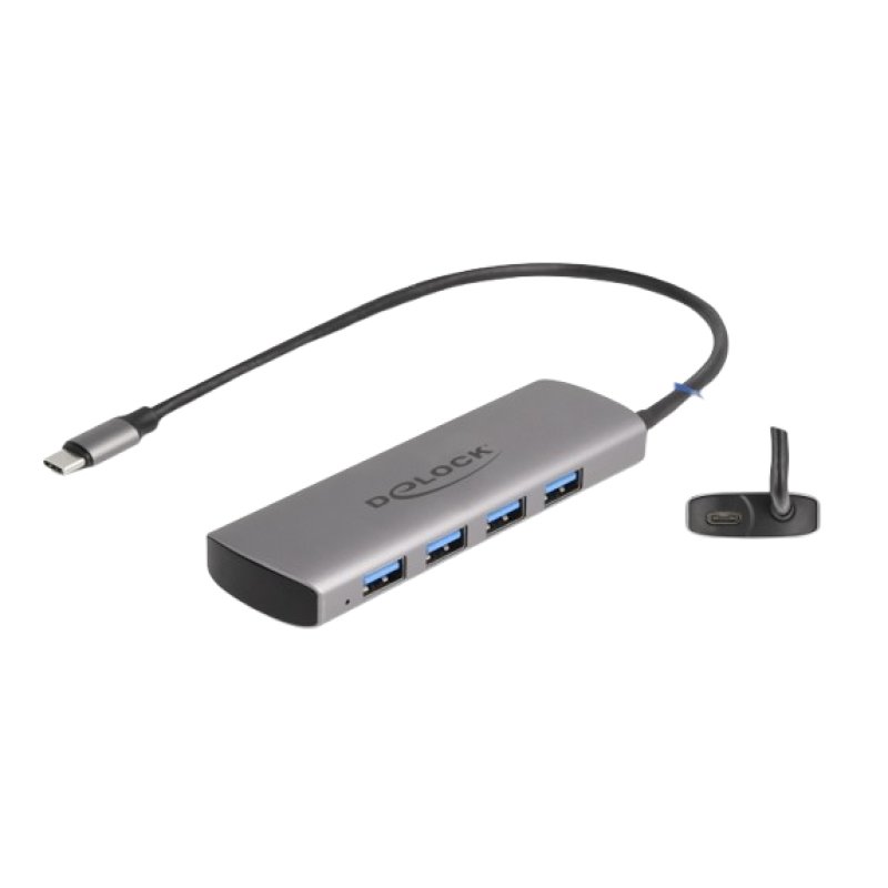 DeLOCK 64293 interface hub USB 3.2 Gen 1 (3.1 Gen 1) Type-C 10000 Mbit/s Grey