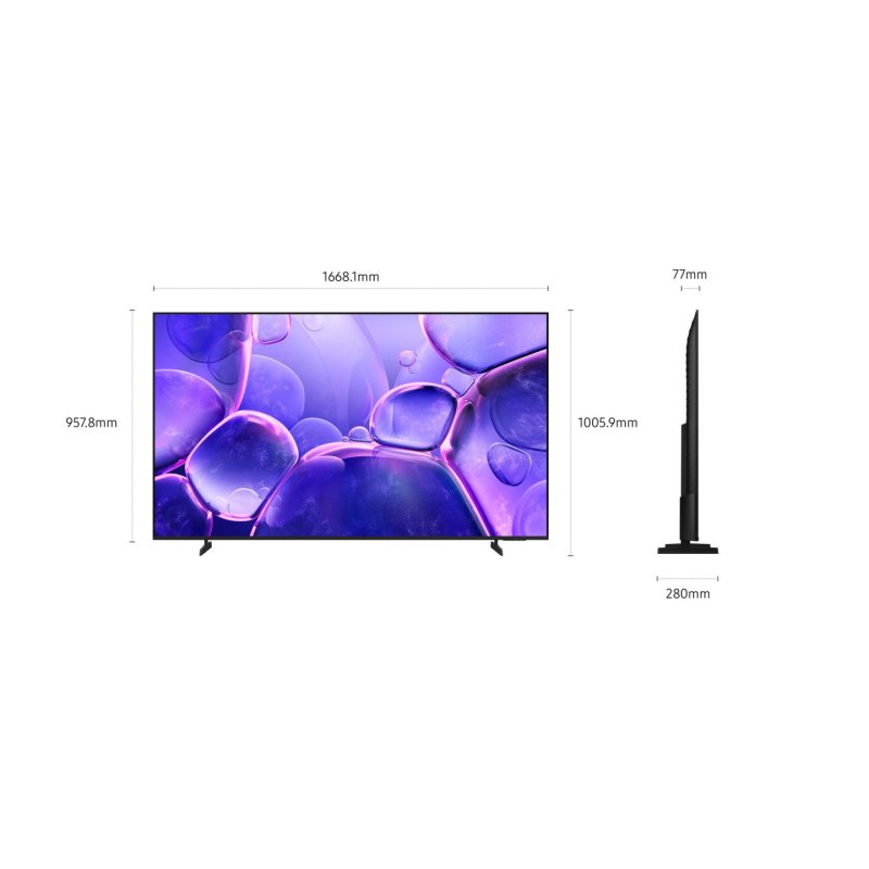 Samsung TV Crystal UHD 75" U8005F 2025, 4K, Smart TV