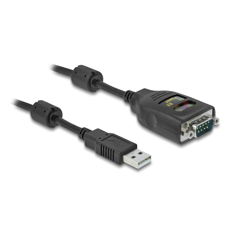 DeLOCK Adaptateur USB 2.0 Type-A vers Serial RS-232 D-Sub, 9 broches, isolation galvanique 2,5 kV, 2 m