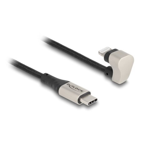 DeLOCK Data and charging cable USB Type-C™ to Lightning™ for iPhone™ and iPad™ 180° angled 1 m MFi