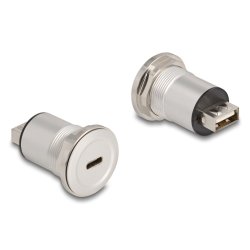 DELOCK USB2.0 Type-C zu Typ-A Einbaubuchse Aluminium