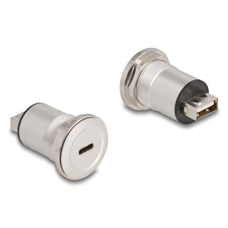 DELOCK USB2.0 Type-C zu Typ-A Einbaubuchse Aluminium