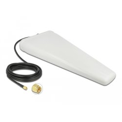 DeLOCK LTE Antenna SMA plug 9 - 11 dB directional with connection cable (RG-58, 5 m) white outdoor