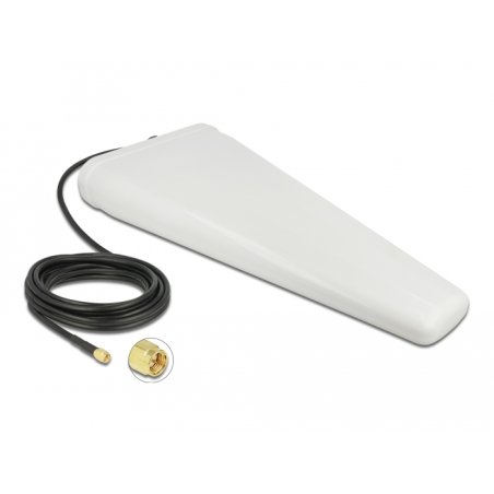DeLOCK LTE Antenna SMA plug 9 - 11 dB directional with connection cable (RG-58, 5 m) white outdoor
