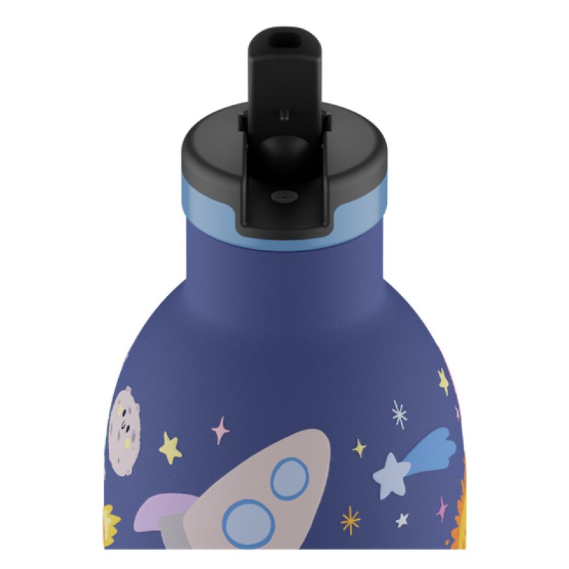 24Bottles Space Friends Utilisation quotidienne 330 ml Polypropylène (PP), Silicone, Acier inoxydable Bleu foncé