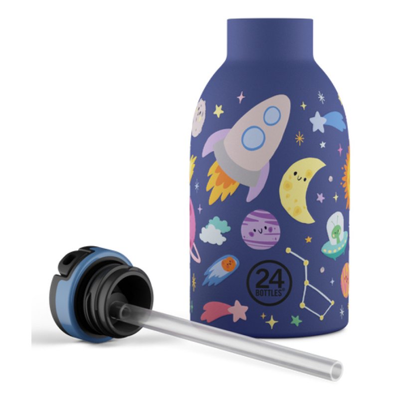 24Bottles Space Friends Utilisation quotidienne 330 ml Polypropylène (PP), Silicone, Acier inoxydable Bleu foncé