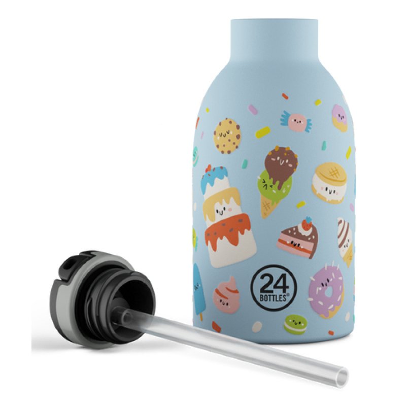 24Bottles Sweet Friends Utilisation quotidienne 330 ml Polypropylène (PP), Silicone, Acier inoxydable Bleu clair