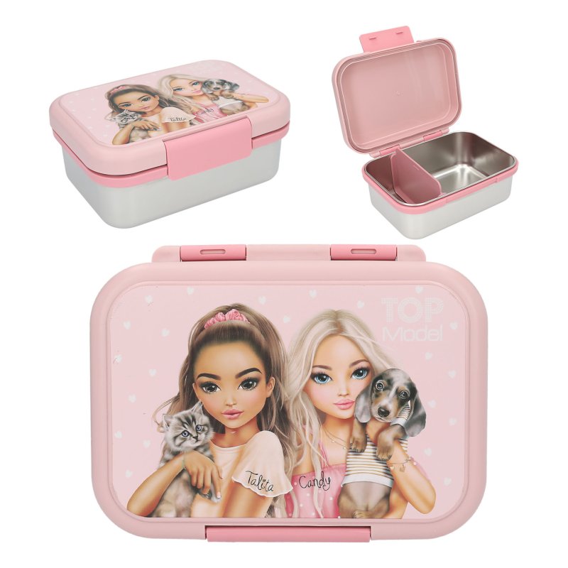 TOPModel 0413957 gamelle Boîte de rangement alimentaire 1 L Polypropylène (PP), Silicone, Acier inoxydable Rose 1