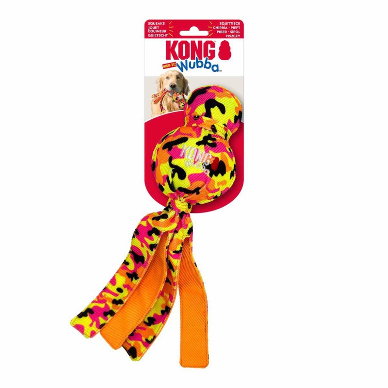 Kong - WUBBA BALLASTIC HIGH-VIZ - Bright, High-Visibility Colors - 33 x 9.5 x 7.5 cm