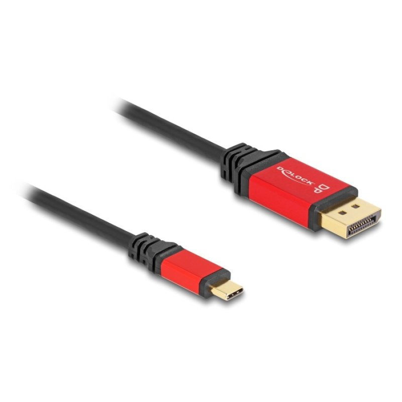 DeLOCK Câble USB Type-C vers DisplayPort (Mode DP Alt) 8K 30 Hz avec fonction HDR 2 m rouge
