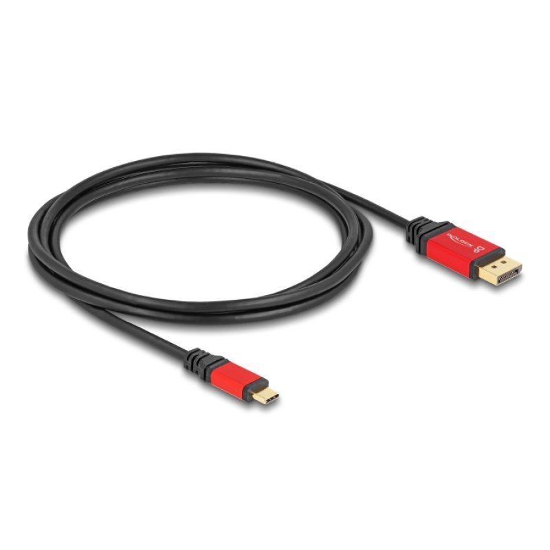 DELOCK ?USB Type-C zu DisplayPort Kabel DP Alt Mode 8K 30 Hz mit HDR Funktion 2m rot