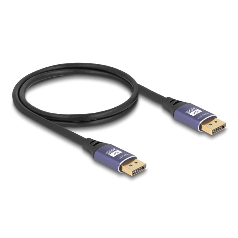 DELOCK DisplayPort Kabel 8K 60 Hz 1m flieder Metall