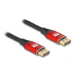 DELOCK DisplayPort Kabel 8K 60 Hz 3m rot Metall