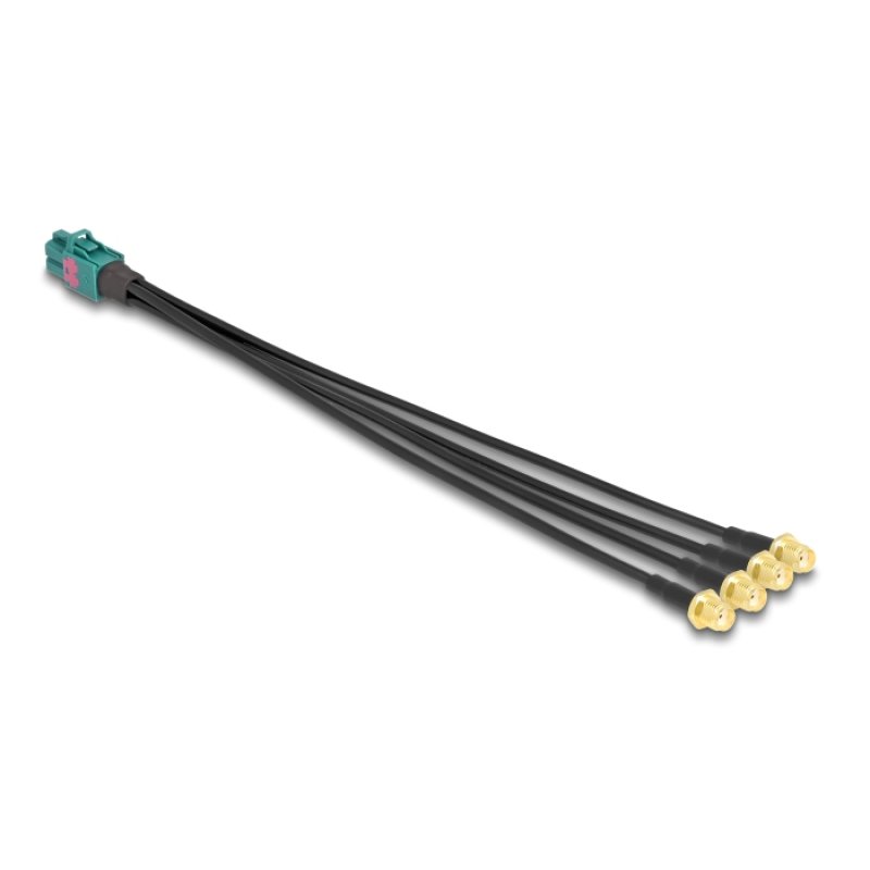 DeLOCK 90283 coaxial cable 0.2 m Mini FAKRA Z 4 x SMA Black