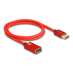 DeLOCK Câble d’extension DisplayPort 8K 60 Hz 1 m métal rouge sans verrou