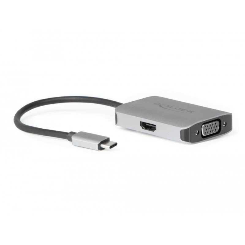 DELOCK USB Type-C Splitter DP Altmode 1 x HDMI 1 x VGA out