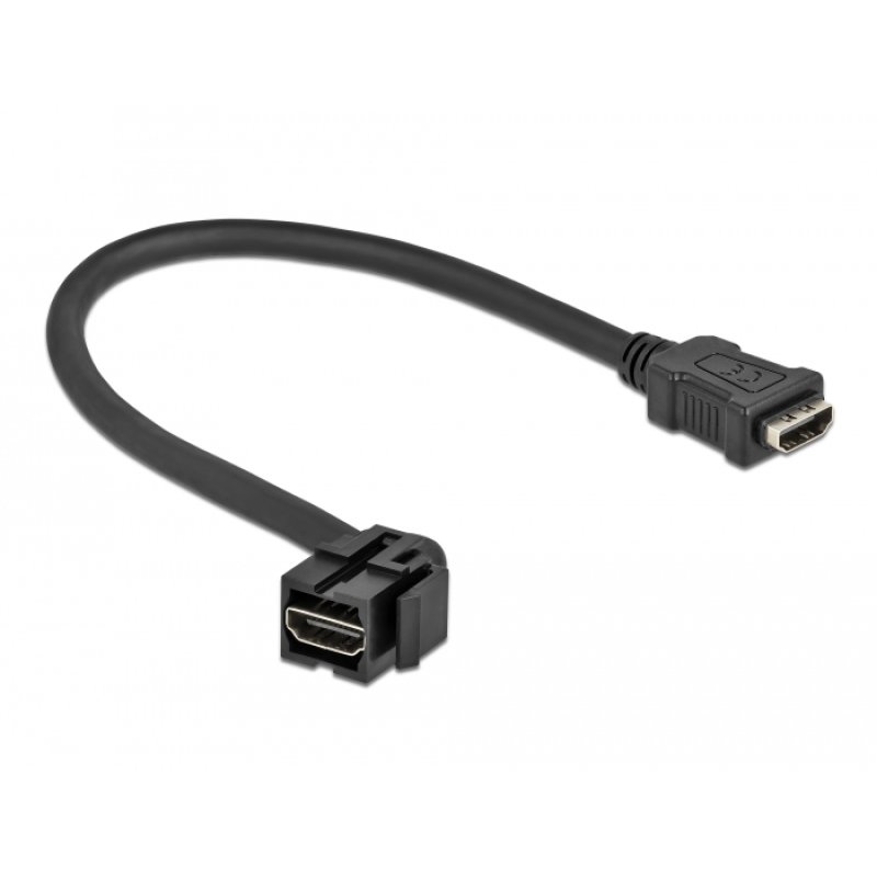DeLOCK Module Keystone HDMI femelle 110° HDMI femelle avec câble noir