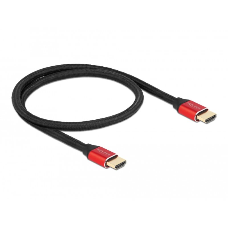 DeLOCK Ultra High Speed HDMI Cable 48 Gbps 8K 60 Hz red 0.5 m certified