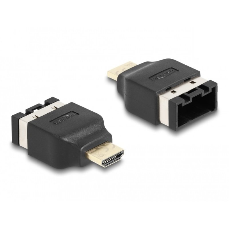 DELOCK HDMI Automotive Adapter HDMI-E Buchse zu HDMI-A Stecker 4K 60 Hz
