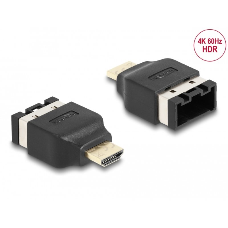 DeLOCK HDMI Automotive adapter HDMI-E female to HDMI-A male 4K 60 Hz