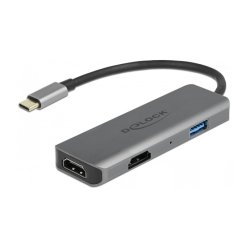 DeLOCK Adaptateur USB Type-C Dual HDMI avec 4K 60 Hz et port USB